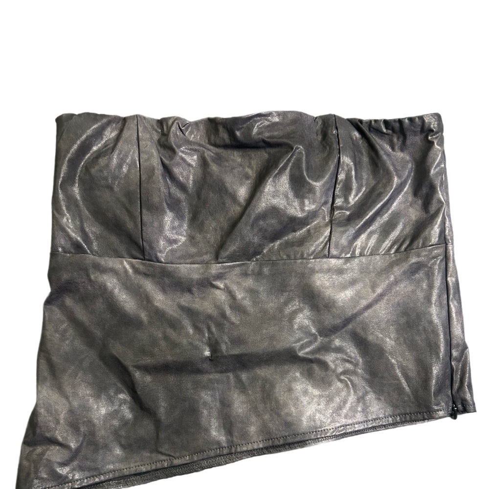 Metallic Silver Women's crop top